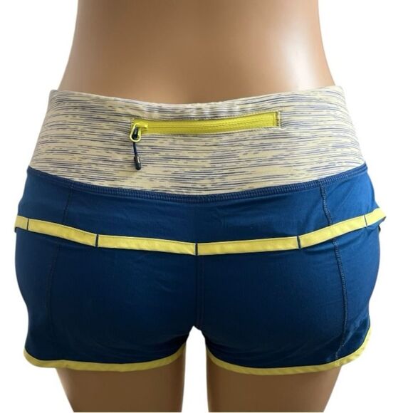 Lululemon Speed Short Neon Yellow and Blue Athletic Shorts - Picture 4 of 8
